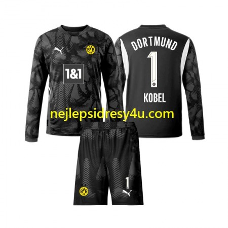 Fotbalový Dres Borussia Dortmund Gregor Kobel 1 Brankářské Dětské Čtvrtý 2024/25 Dlouhý Rukáv